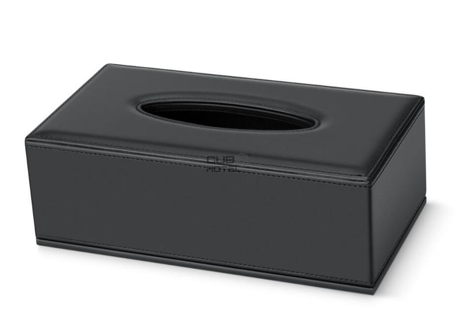 Caja dispensadora de pañuelos piel sintética negra